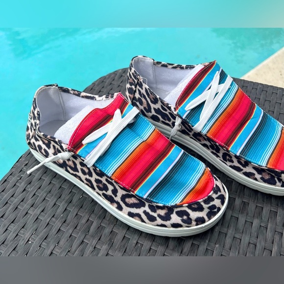 Leopard + Serape Canvas Shoes - Picture 2 of 4